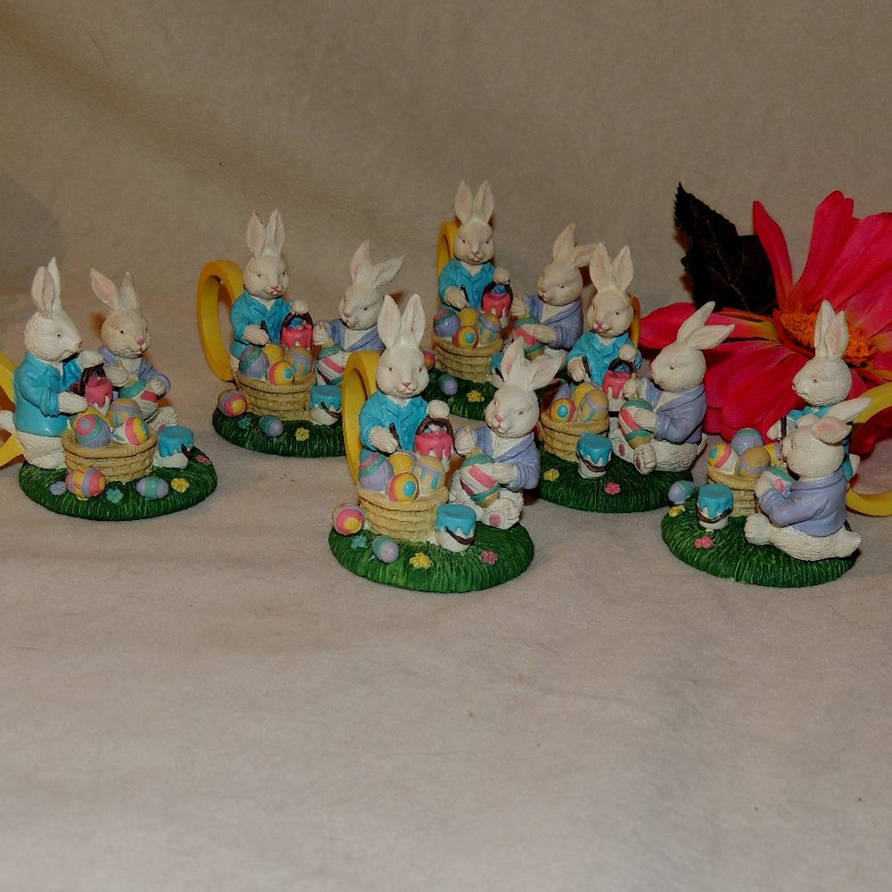 LOT 6/EASTER NAPKIN RINGS w/BUNNIES
